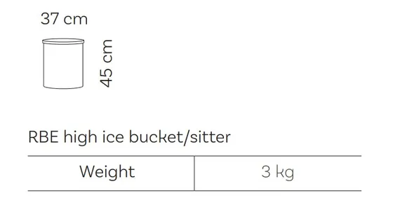 Rozmerová schéma – RBE Ice Bucket / Sitter